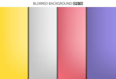 Soyut Yaratıcı konsept vektörü çok renkli bulanık arkaplan seti. Web ve Mobil Uygulamalar için, sanat örnekleme şablonu tasarımı, iş bilgileri ve sosyal medya, modern dekorasyon