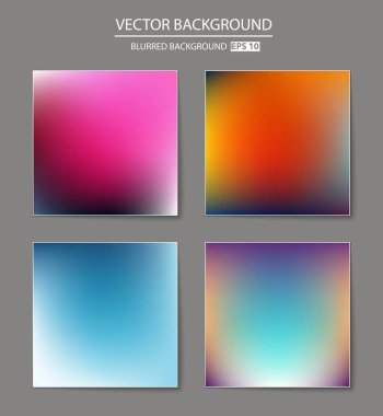 Soyut Yaratıcı konsept vektörü çok renkli bulanık arkaplan seti. Web ve Mobil Uygulamalar için, sanat örnekleme şablonu tasarımı, iş bilgileri ve sosyal medya, modern dekorasyon