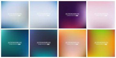 Soyut Yaratıcı konsept vektörü çok renkli bulanık arkaplan seti. Web ve Mobil Uygulamalar için, sanat örnekleme şablonu tasarımı, iş bilgileri ve sosyal medya, modern dekorasyon