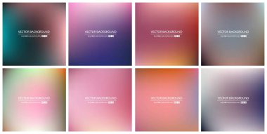 Soyut Yaratıcı konsept vektörü çok renkli bulanık arkaplan seti. Web ve Mobil Uygulamalar için, sanat örnekleme şablonu tasarımı, iş bilgileri ve sosyal medya, modern dekorasyon