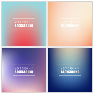 Soyut Yaratıcı konsept vektörü çok renkli bulanık arkaplan seti. Web ve Mobil Uygulamalar için, sanat örnekleme şablonu tasarımı, iş bilgileri ve sosyal medya, modern dekorasyon