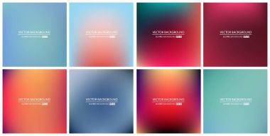 Soyut Yaratıcı konsept vektörü çok renkli bulanık arkaplan seti. Web ve Mobil Uygulamalar için, sanat örnekleme şablonu tasarımı, iş bilgileri ve sosyal medya, modern dekorasyon