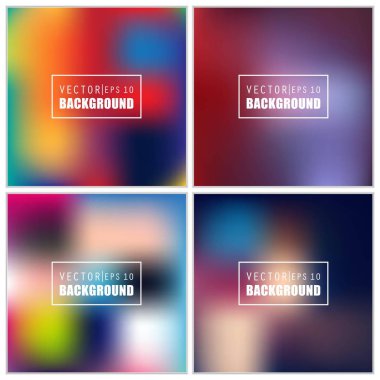 Soyut Yaratıcı konsept vektörü çok renkli bulanık arkaplan seti. Web ve Mobil Uygulamalar için, sanat örnekleme şablonu tasarımı, iş bilgileri ve sosyal medya, modern dekorasyon