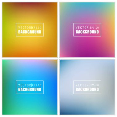 Soyut Yaratıcı konsept vektörü çok renkli bulanık arkaplan seti. Web ve Mobil Uygulamalar için, sanat örnekleme şablonu tasarımı, iş bilgileri ve sosyal medya, modern dekorasyon