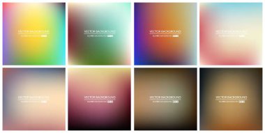 Soyut Yaratıcı konsept vektörü çok renkli bulanık arkaplan seti. Web ve Mobil Uygulamalar için, sanat örnekleme şablonu tasarımı, iş bilgileri ve sosyal medya, modern dekorasyon