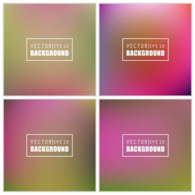 Soyut Yaratıcı konsept vektörü çok renkli bulanık arkaplan seti. Web ve Mobil Uygulamalar için, sanat örnekleme şablonu tasarımı, iş bilgileri ve sosyal medya, modern dekorasyon