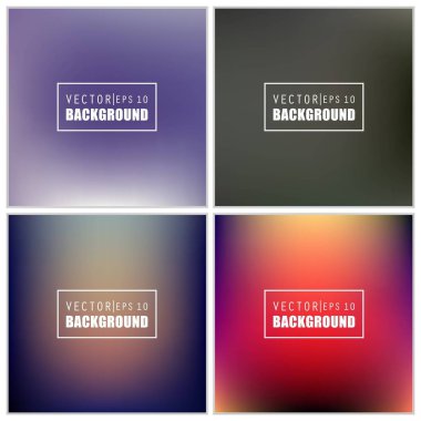 Soyut Yaratıcı konsept vektörü çok renkli bulanık arkaplan seti. Web ve Mobil Uygulamalar için, sanat örnekleme şablonu tasarımı, iş bilgileri ve sosyal medya, modern dekorasyon