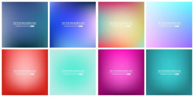 Soyut Yaratıcı konsept vektörü çok renkli bulanık arkaplan seti. Web ve Mobil Uygulamalar için, sanat örnekleme şablonu tasarımı, iş bilgileri ve sosyal medya, modern dekorasyon