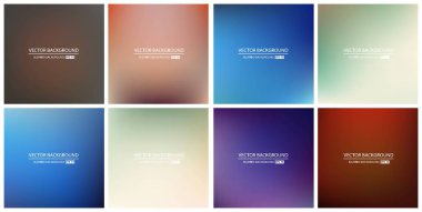 Soyut Yaratıcı konsept vektörü çok renkli bulanık arkaplan seti. Web ve Mobil Uygulamalar için, sanat örnekleme şablonu tasarımı, iş bilgileri ve sosyal medya, modern dekorasyon