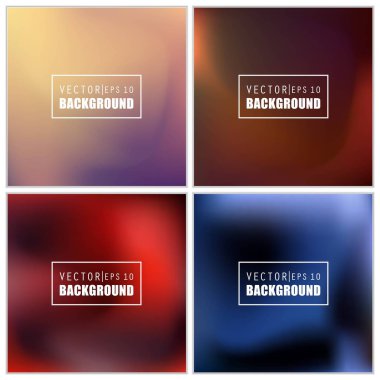 Soyut Yaratıcı konsept vektörü çok renkli bulanık arkaplan seti. Web ve Mobil Uygulamalar için, sanat örnekleme şablonu tasarımı, iş bilgileri ve sosyal medya, modern dekorasyon