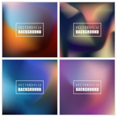 Soyut Yaratıcı konsept vektörü çok renkli bulanık arkaplan seti. Web ve Mobil Uygulamalar için, sanat örnekleme şablonu tasarımı, iş bilgileri ve sosyal medya, modern dekorasyon