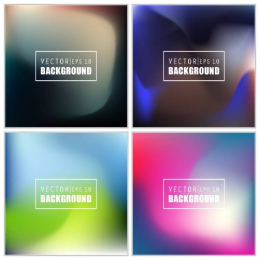 Soyut Yaratıcı konsept vektörü çok renkli bulanık arkaplan seti. Web ve Mobil Uygulamalar için, sanat örnekleme şablonu tasarımı, iş bilgileri ve sosyal medya, modern dekorasyon
