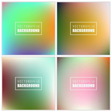 Soyut Yaratıcı konsept vektörü çok renkli bulanık arkaplan seti. Web ve Mobil Uygulamalar için, sanat örnekleme şablonu tasarımı, iş bilgileri ve sosyal medya, modern dekorasyon