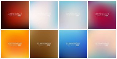 Soyut Yaratıcı konsept vektörü çok renkli bulanık arkaplan seti. Web ve Mobil Uygulamalar için, sanat örnekleme şablonu tasarımı, iş bilgileri ve sosyal medya, modern dekorasyon