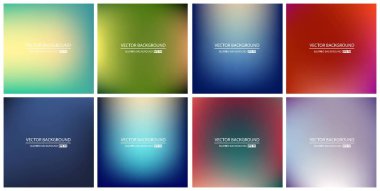 Soyut Yaratıcı konsept vektörü çok renkli bulanık arkaplan seti. Web ve Mobil Uygulamalar için, sanat örnekleme şablonu tasarımı, iş bilgileri ve sosyal medya, modern dekorasyon