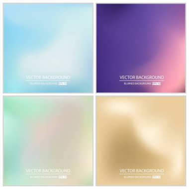 Soyut Yaratıcı konsept vektörü çok renkli bulanık arkaplan seti. Web ve Mobil Uygulamalar için, sanat örnekleme şablonu tasarımı, iş bilgileri ve sosyal medya, modern dekorasyon