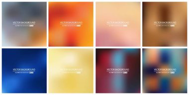 Soyut Yaratıcı konsept vektörü çok renkli bulanık arkaplan seti. Web ve Mobil Uygulamalar için, sanat örnekleme şablonu tasarımı, iş bilgileri ve sosyal medya, modern dekorasyon