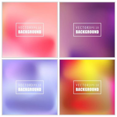 Soyut Yaratıcı konsept vektörü çok renkli bulanık arkaplan seti. Web ve Mobil Uygulamalar için, sanat örnekleme şablonu tasarımı, iş bilgileri ve sosyal medya, modern dekorasyon