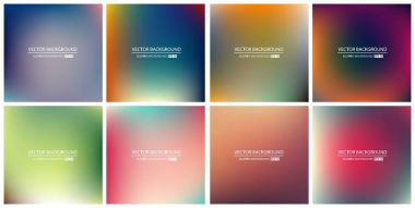 Soyut Yaratıcı konsept vektörü çok renkli bulanık arkaplan seti. Web ve Mobil Uygulamalar için, sanat örnekleme şablonu tasarımı, iş bilgileri ve sosyal medya, modern dekorasyon