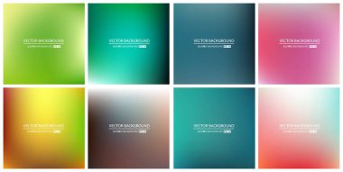 Soyut Yaratıcı konsept vektörü çok renkli bulanık arkaplan seti. Web ve Mobil Uygulamalar için, sanat örnekleme şablonu tasarımı, iş bilgileri ve sosyal medya, modern dekorasyon