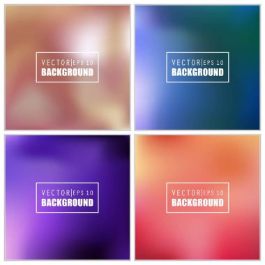 Soyut Yaratıcı konsept vektörü çok renkli bulanık arkaplan seti. Web ve Mobil Uygulamalar için, sanat örnekleme şablonu tasarımı, iş bilgileri ve sosyal medya, modern dekorasyon