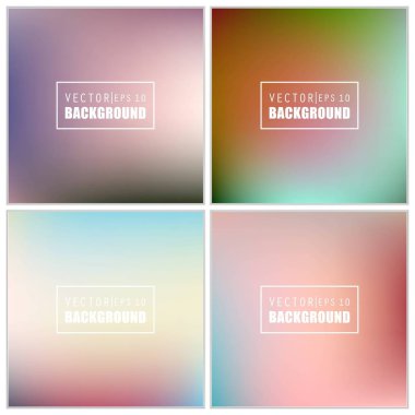 Soyut Yaratıcı konsept vektörü çok renkli bulanık arkaplan seti. Web ve Mobil Uygulamalar için, sanat örnekleme şablonu tasarımı, iş bilgileri ve sosyal medya, modern dekorasyon