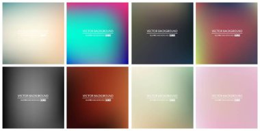 Soyut Yaratıcı konsept vektörü çok renkli bulanık arkaplan seti. Web ve Mobil Uygulamalar için, sanat örnekleme şablonu tasarımı, iş bilgileri ve sosyal medya, modern dekorasyon