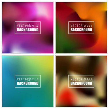 Soyut Yaratıcı konsept vektörü çok renkli bulanık arkaplan seti. Web ve Mobil Uygulamalar için, sanat örnekleme şablonu tasarımı, iş bilgileri ve sosyal medya, modern dekorasyon
