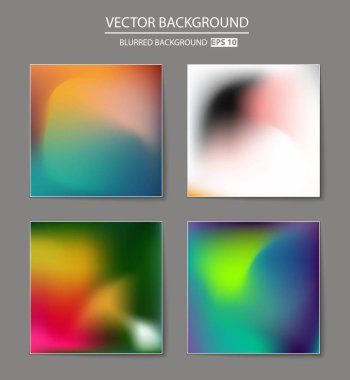 Soyut Yaratıcı konsept vektörü çok renkli bulanık arkaplan seti. Web ve Mobil Uygulamalar için, sanat örnekleme şablonu tasarımı, iş bilgileri ve sosyal medya, modern dekorasyon