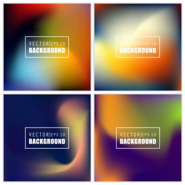 Soyut Yaratıcı konsept vektörü çok renkli bulanık arkaplan seti. Web ve Mobil Uygulamalar için, sanat örnekleme şablonu tasarımı, iş bilgileri ve sosyal medya, modern dekorasyon