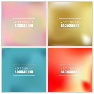 Soyut Yaratıcı konsept vektörü çok renkli bulanık arkaplan seti. Web ve Mobil Uygulamalar için, sanat örnekleme şablonu tasarımı, iş bilgileri ve sosyal medya, modern dekorasyon