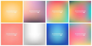 Soyut Yaratıcı konsept vektörü çok renkli bulanık arkaplan seti. Web ve Mobil Uygulamalar için, sanat örnekleme şablonu tasarımı, iş bilgileri ve sosyal medya, modern dekorasyon