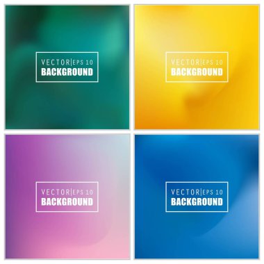 Soyut Yaratıcı konsept vektörü çok renkli bulanık arkaplan seti. Web ve Mobil Uygulamalar için, sanat örnekleme şablonu tasarımı, iş bilgileri ve sosyal medya, modern dekorasyon