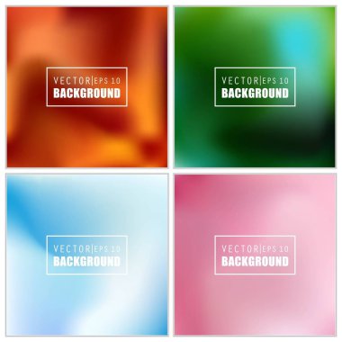 Soyut Yaratıcı konsept vektörü çok renkli bulanık arkaplan seti. Web ve Mobil Uygulamalar için, sanat örnekleme şablonu tasarımı, iş bilgileri ve sosyal medya, modern dekorasyon