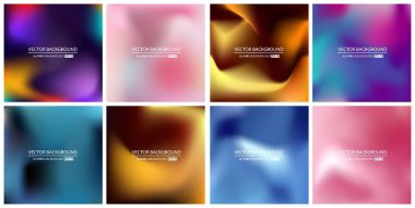 Soyut Yaratıcı konsept vektörü çok renkli bulanık arkaplan seti. Web ve Mobil Uygulamalar için, sanat örnekleme şablonu tasarımı, iş bilgileri ve sosyal medya, modern dekorasyon