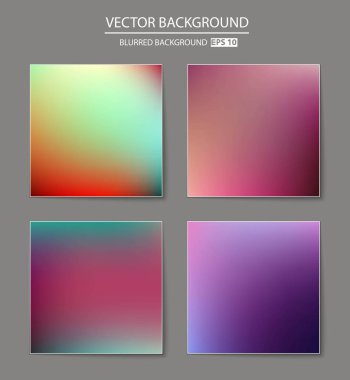Soyut Yaratıcı konsept vektörü çok renkli bulanık arkaplan seti. Web ve Mobil Uygulamalar için, sanat örnekleme şablonu tasarımı, iş bilgileri ve sosyal medya, modern dekorasyon