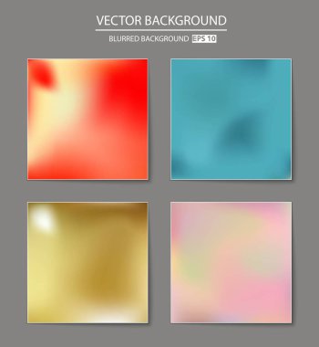 Soyut Yaratıcı konsept vektörü çok renkli bulanık arkaplan seti. Web ve Mobil Uygulamalar için, sanat örnekleme şablonu tasarımı, iş bilgileri ve sosyal medya, modern dekorasyon