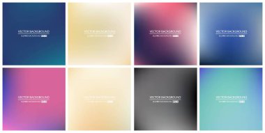 Soyut Yaratıcı konsept vektörü çok renkli bulanık arkaplan seti. Web ve Mobil Uygulamalar için, sanat örnekleme şablonu tasarımı, iş bilgileri ve sosyal medya, modern dekorasyon