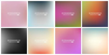 Soyut Yaratıcı konsept vektörü çok renkli bulanık arkaplan seti. Web ve Mobil Uygulamalar için, sanat örnekleme şablonu tasarımı, iş bilgileri ve sosyal medya, modern dekorasyon