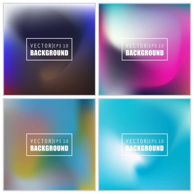 Soyut Yaratıcı konsept vektörü çok renkli bulanık arkaplan seti. Web ve Mobil Uygulamalar için, sanat örnekleme şablonu tasarımı, iş bilgileri ve sosyal medya, modern dekorasyon