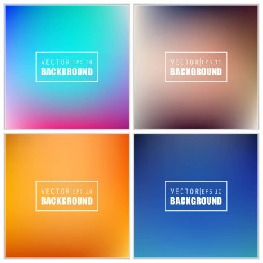 Soyut Yaratıcı konsept vektörü çok renkli bulanık arkaplan seti. Web ve Mobil Uygulamalar için, sanat örnekleme şablonu tasarımı, iş bilgileri ve sosyal medya, modern dekorasyon