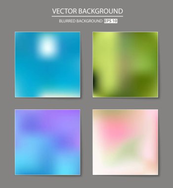 Soyut Yaratıcı konsept vektörü çok renkli bulanık arkaplan seti. Web ve Mobil Uygulamalar için, sanat örnekleme şablonu tasarımı, iş bilgileri ve sosyal medya, modern dekorasyon