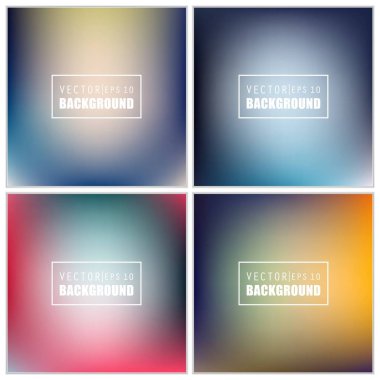 Soyut Yaratıcı konsept vektörü çok renkli bulanık arkaplan seti. Web ve Mobil Uygulamalar için, sanat örnekleme şablonu tasarımı, iş bilgileri ve sosyal medya, modern dekorasyon