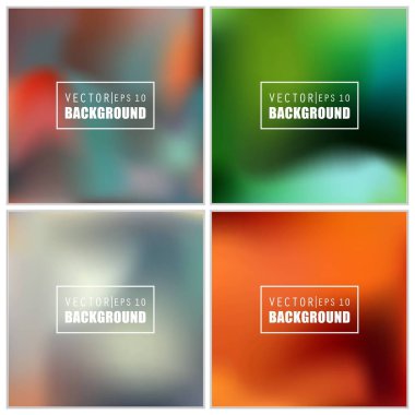 Soyut Yaratıcı konsept vektörü çok renkli bulanık arkaplan seti. Web ve Mobil Uygulamalar için, sanat örnekleme şablonu tasarımı, iş bilgileri ve sosyal medya, modern dekorasyon