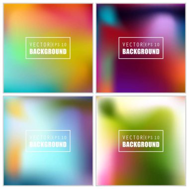 Soyut Yaratıcı konsept vektörü çok renkli bulanık arkaplan seti. Web ve Mobil Uygulamalar için, sanat örnekleme şablonu tasarımı, iş bilgileri ve sosyal medya, modern dekorasyon