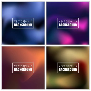 Soyut Yaratıcı konsept vektörü çok renkli bulanık arkaplan seti. Web ve Mobil Uygulamalar için, sanat örnekleme şablonu tasarımı, iş bilgileri ve sosyal medya, modern dekorasyon