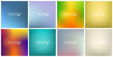 Soyut Yaratıcı konsept vektörü çok renkli bulanık arkaplan seti. Web ve Mobil Uygulamalar için, sanat örnekleme şablonu tasarımı, iş bilgileri ve sosyal medya, modern dekorasyon