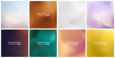 Soyut Yaratıcı konsept vektörü çok renkli bulanık arkaplan seti. Web ve Mobil Uygulamalar için, sanat örnekleme şablonu tasarımı, iş bilgileri ve sosyal medya, modern dekorasyon