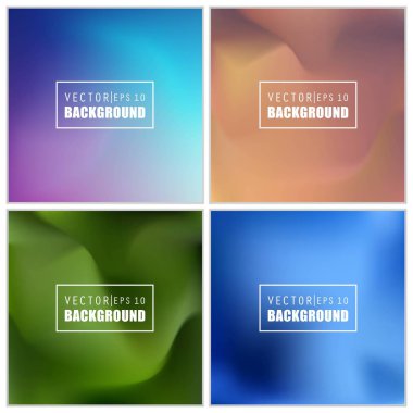 Soyut Yaratıcı konsept vektörü çok renkli bulanık arkaplan seti. Web ve Mobil Uygulamalar için, sanat örnekleme şablonu tasarımı, iş bilgileri ve sosyal medya, modern dekorasyon
