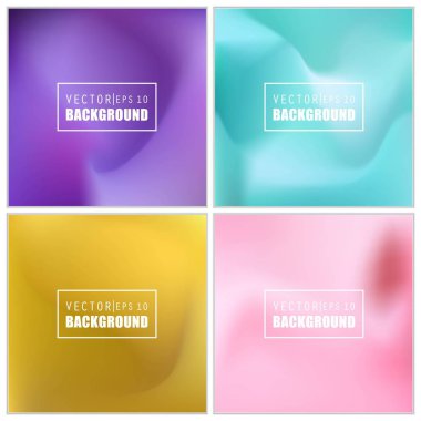 Soyut Yaratıcı konsept vektörü çok renkli bulanık arkaplan seti. Web ve Mobil Uygulamalar için, sanat örnekleme şablonu tasarımı, iş bilgileri ve sosyal medya, modern dekorasyon